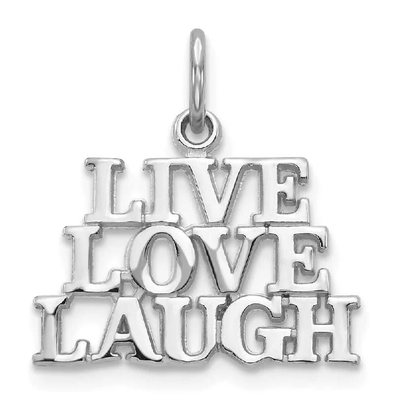 Charm Pendants with Multiple Small Decorative Elements14k White Gold LIVE LOVE LAUGH Message Pendant