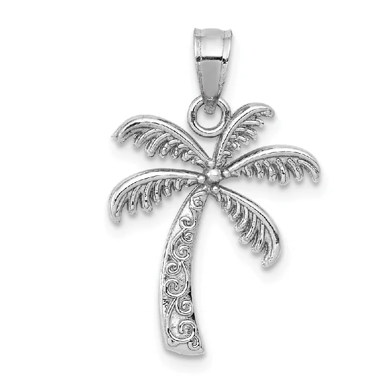 Animal - Shaped Pendants in Sterling Silver14k White Gold Palm Tree Pendant, 14 x 22mm