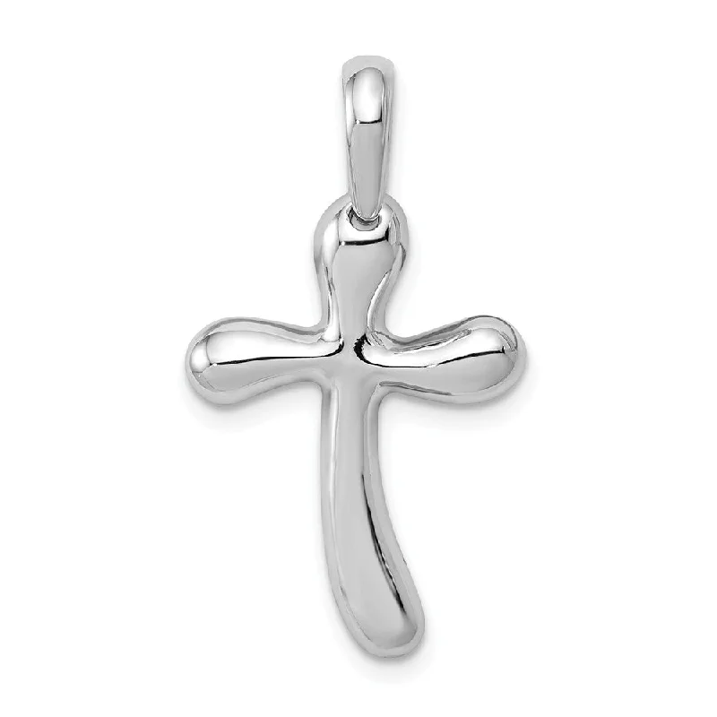 Initial Letter Pendants for a Personalized Touch14k White Gold Polished Freeform Cross Pendant