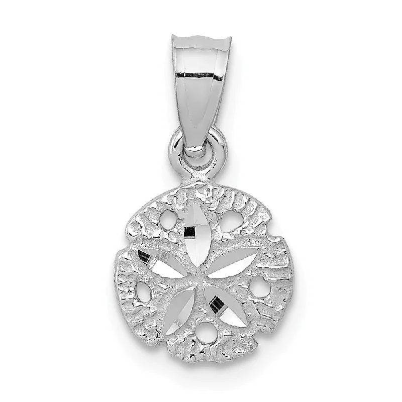 Initial Letter Pendants for a Personalized Touch14k White Gold Small Diamond Cut Sand Dollar Pendant, 8mm (5/16 Inch)