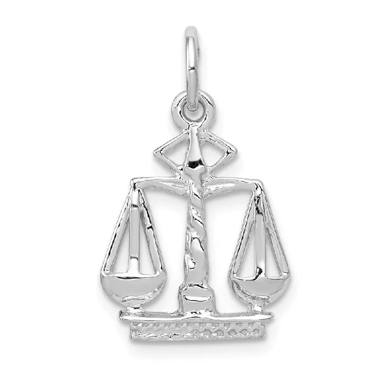 Gemstone - Encrusted Pendants with a Sparkling Centerpiece14k White Gold Small Scales of Justice Charm