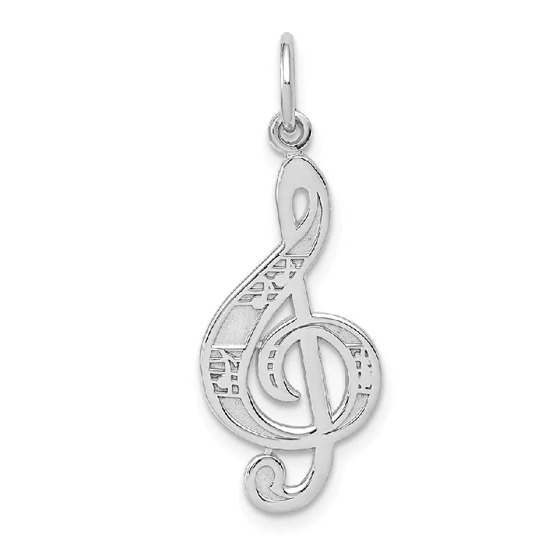 Initial Letter Pendants for a Personalized Touch14k White Gold Treble Clef with Music Notes Pendant