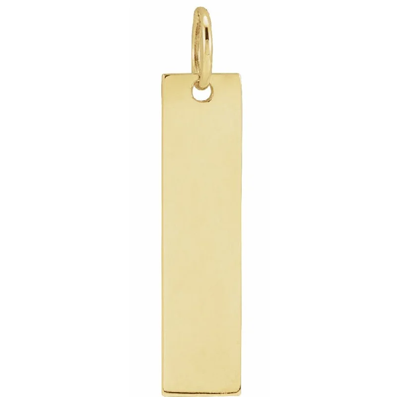 Initial Letter Pendants for a Personalized Touch14k White or Yellow Gold Vertical Bar Pendant, 5 x 20mm