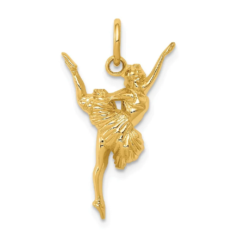 Animal - Shaped Pendants in Sterling Silver14k Yellow Gold 2D Polished Ballerina Charm