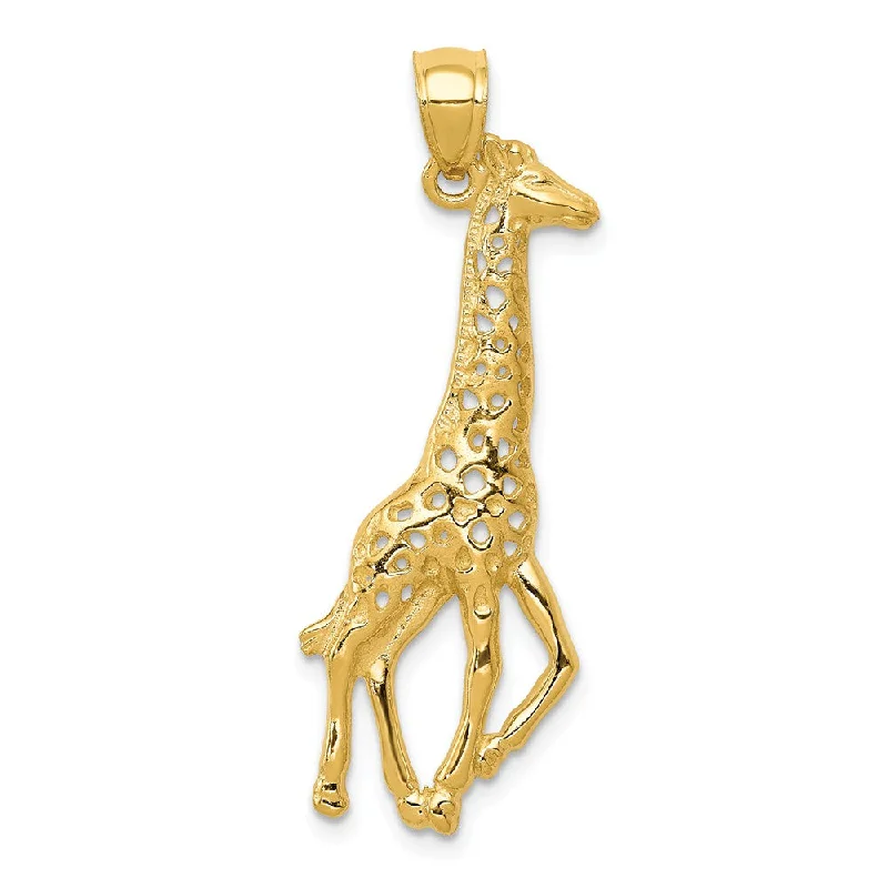 Gemstone - Encrusted Pendants with a Sparkling Centerpiece14k Yellow Gold 2D Polished Giraffe Pendant