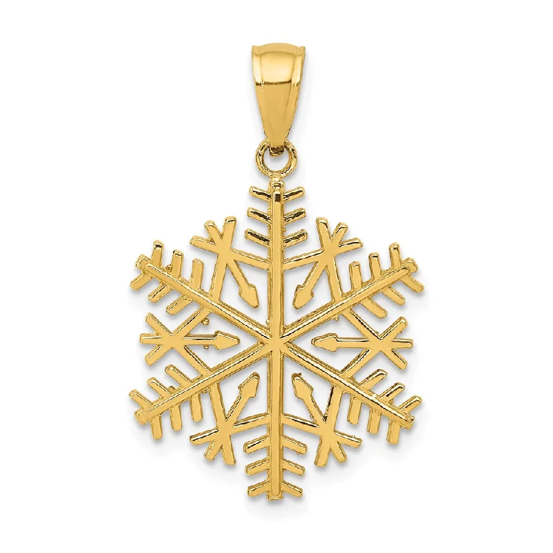 Initial Letter Pendants for a Personalized Touch14k Yellow Gold 3D Aspen Snowflake Pendant, 3/4 Inch