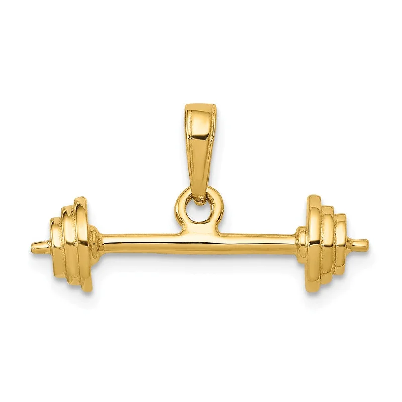 Initial Letter Pendants for a Personalized Touch14k Yellow Gold 3D Barbell Pendant