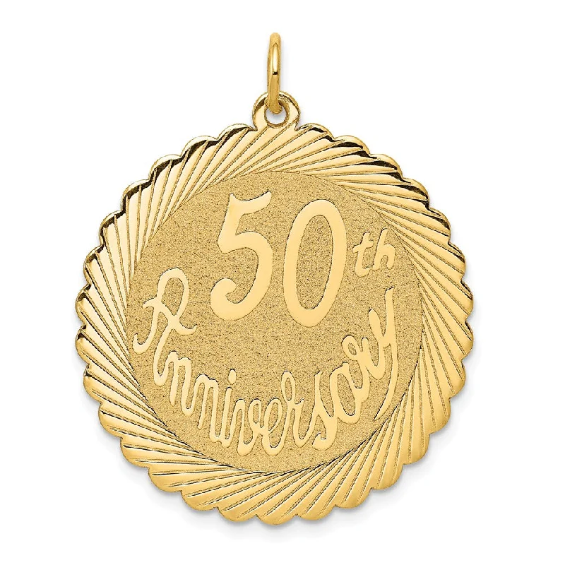 Charm Pendants with Multiple Small Decorative Elements14k Yellow Gold 50th Anniversary Pendant, 29mm