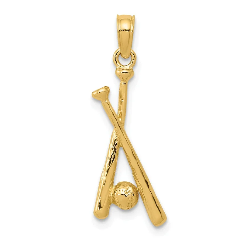 Animal - Shaped Pendants in Sterling Silver14k Yellow Gold Baseball Bats and Ball Pendant