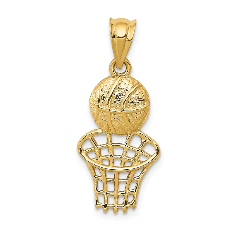 Initial Letter Pendants for a Personalized Touch14k Yellow Gold Basketball and Net Pendant