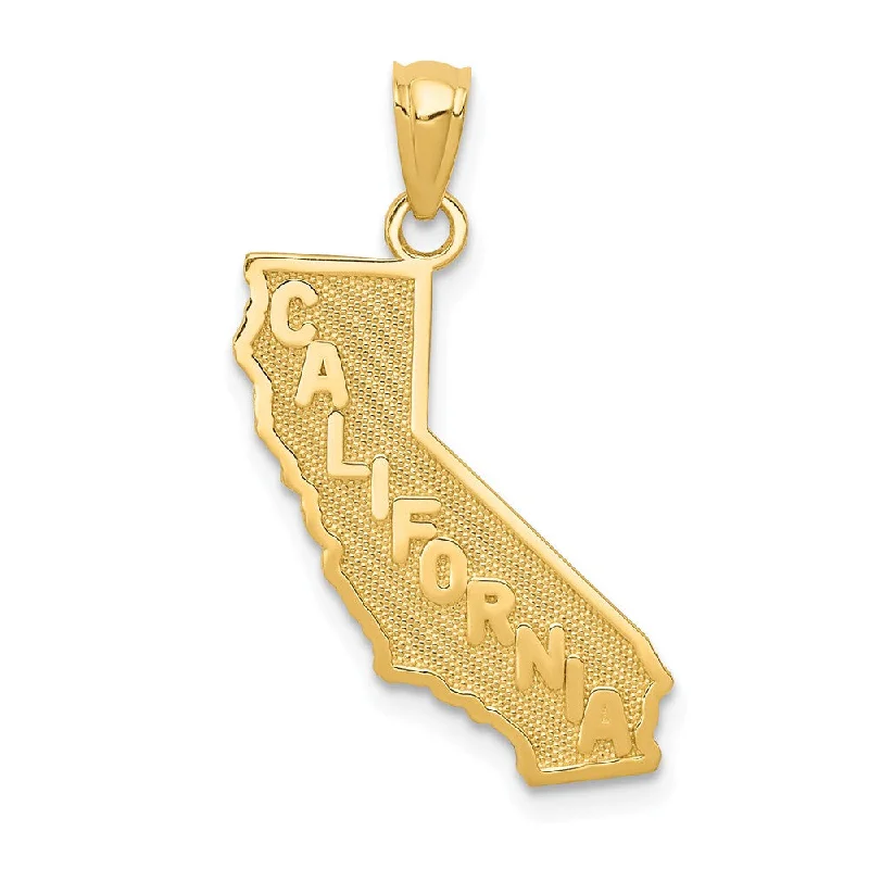 Religious Pendants with Cross or Star of David Designs14k Yellow Gold California State Pendant