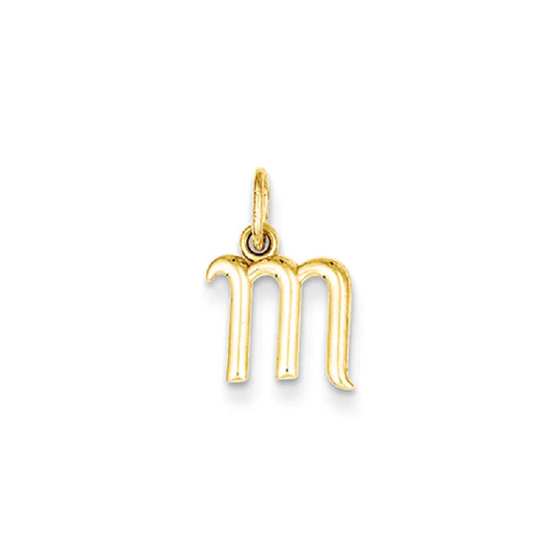 Animal - Shaped Pendants in Sterling Silver14k Yellow Gold, Claire Collection Mini Lower Case Initial M Charm