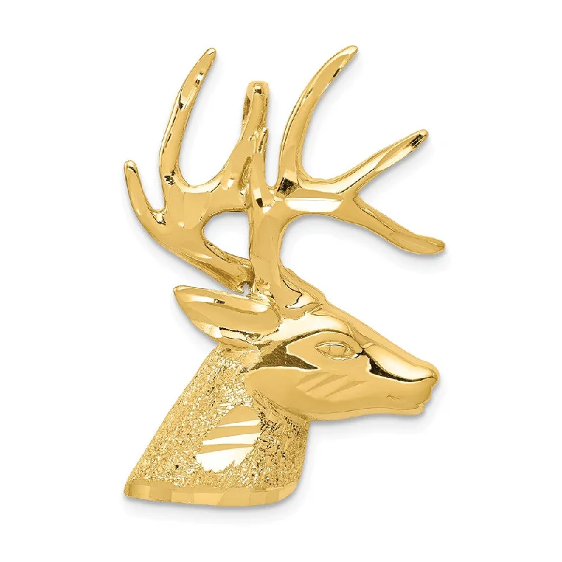 Animal - Shaped Pendants in Sterling Silver14k Yellow Gold Deer Buck Head Pendant