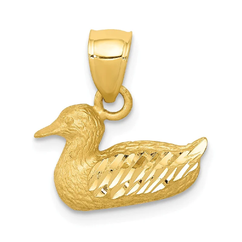 Initial Letter Pendants for a Personalized Touch14k Yellow Gold Diamond Cut Duck Pendant