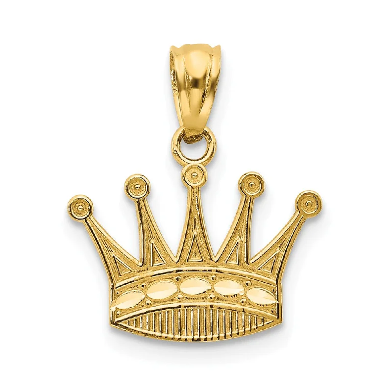 Animal - Shaped Pendants in Sterling Silver14k Yellow Gold Diamond Cut Flat Crown Pendant, 15mm (9/16 inch)