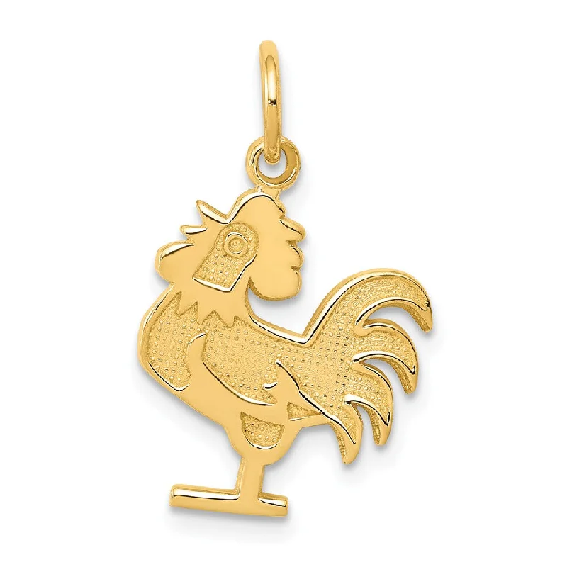 Animal - Shaped Pendants in Sterling Silver14k Yellow Gold Flat Rooster Charm or Pendant