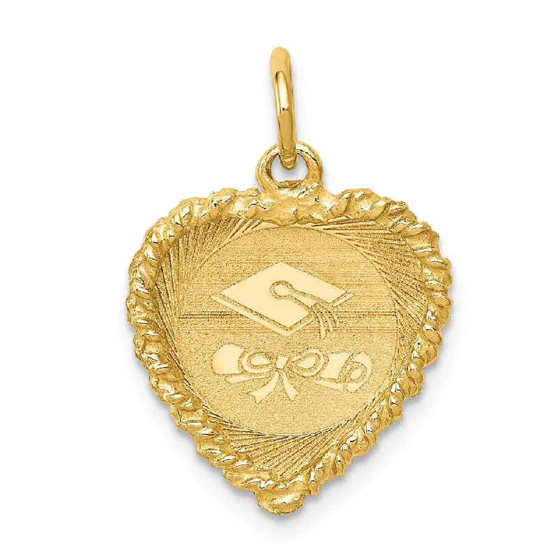 Animal - Shaped Pendants in Sterling Silver14k Yellow Gold Graduation Heart Charm, 15mm