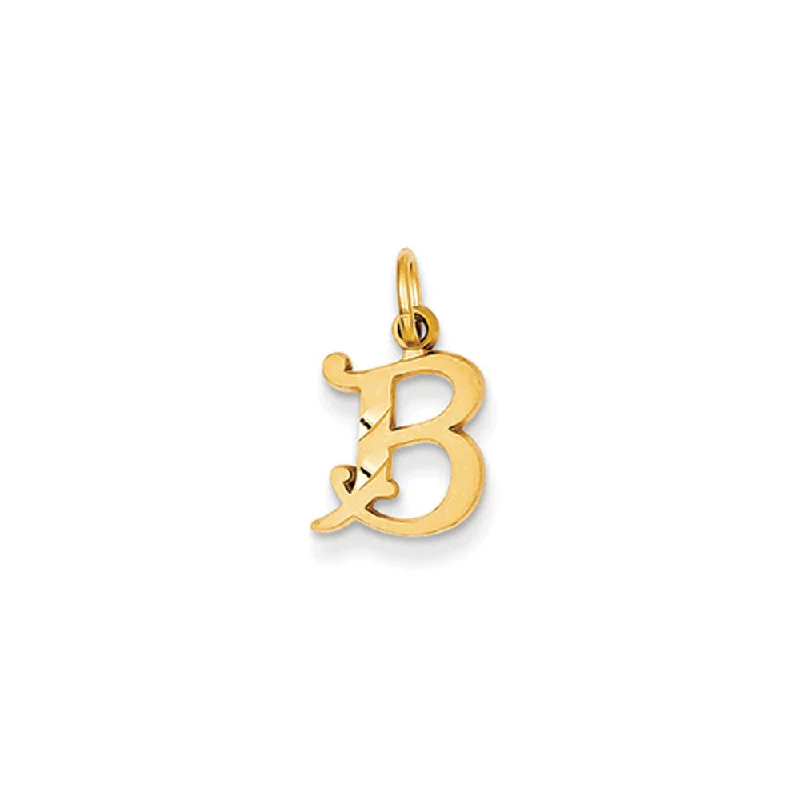 Religious Pendants with Cross or Star of David Designs14k Yellow Gold, Isabelle Collection, Mini Letter B Initial Charm