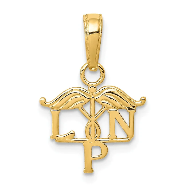 Religious Pendants with Cross or Star of David Designs14k Yellow Gold LPN Symbol Pendant