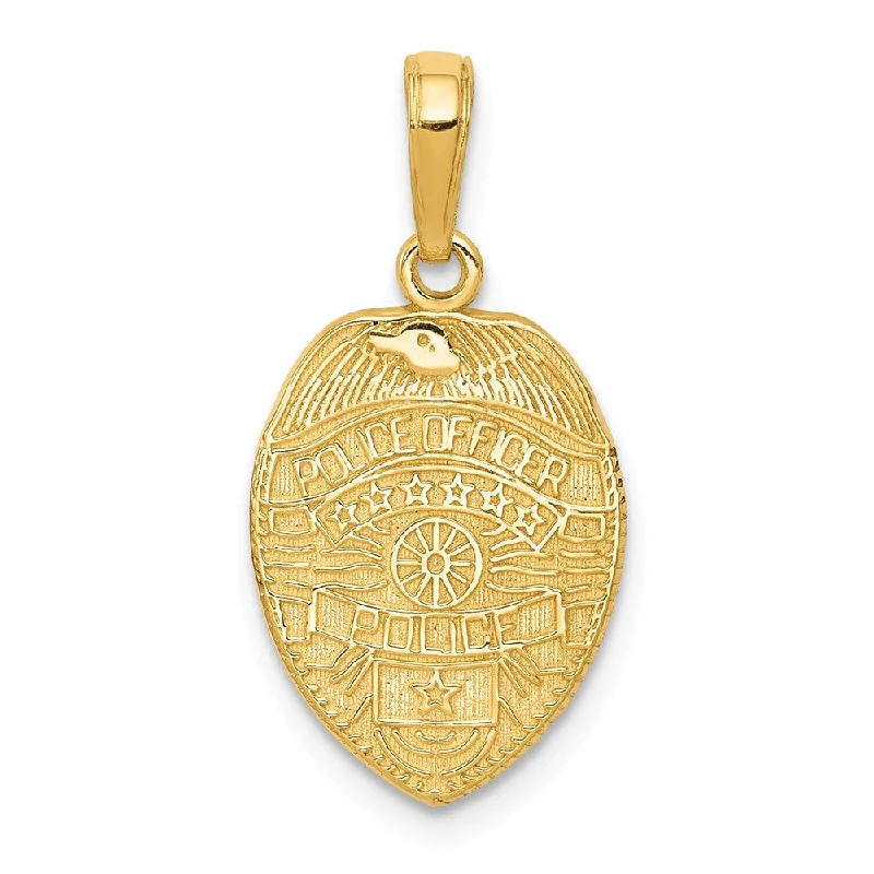 Charm Pendants with Multiple Small Decorative Elements14k Yellow Gold Police officer Badge Pendant