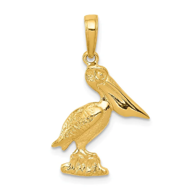 Charm Pendants with Multiple Small Decorative Elements14k Yellow Gold Polished 2D Pelican Pendant