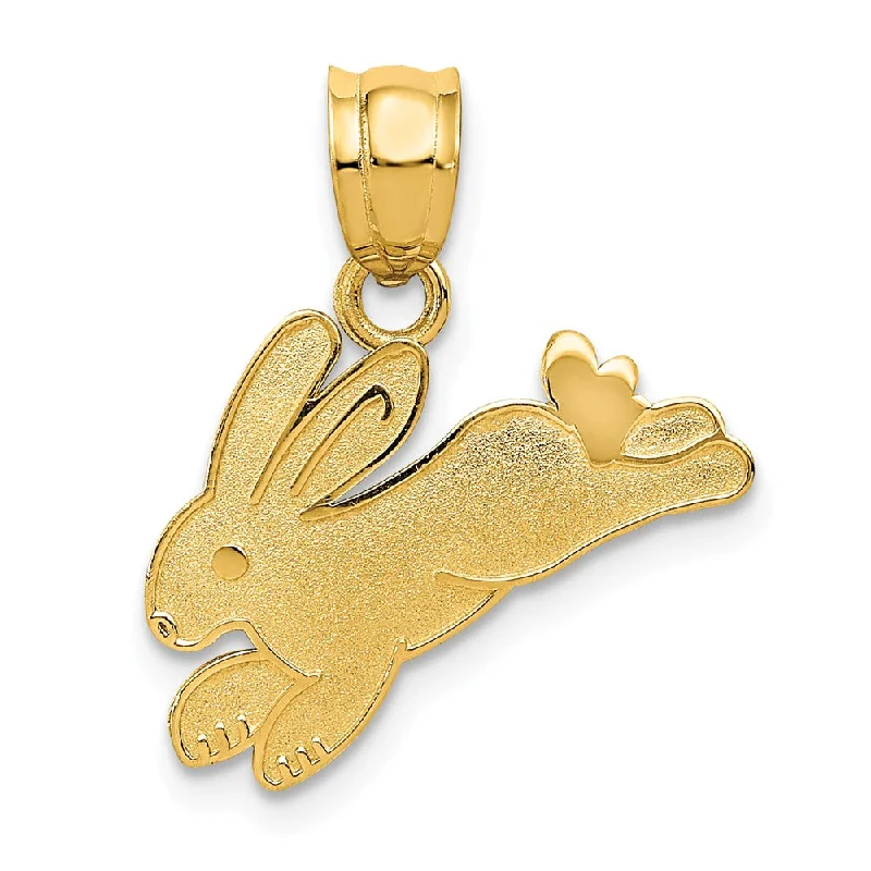 Charm Pendants with Multiple Small Decorative Elements14k Yellow Gold Polished and Satin Rabbit Pendant, 18mm