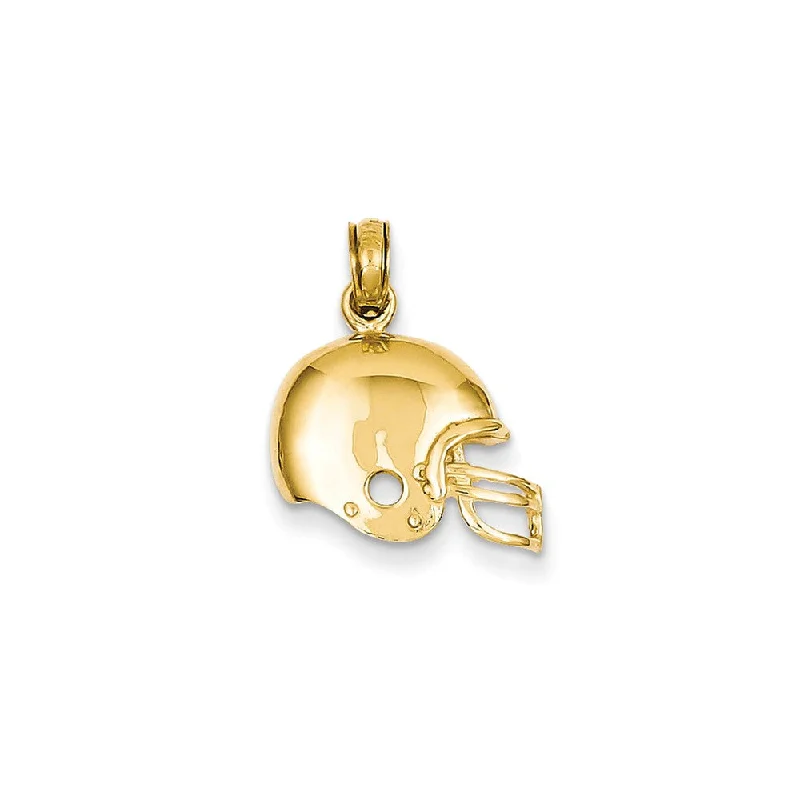 Gemstone - Encrusted Pendants with a Sparkling Centerpiece14k Yellow Gold Polished Football Helmet Pendant, 15mm