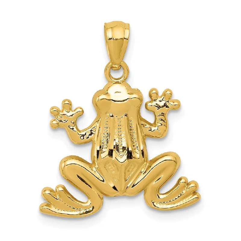 Initial Letter Pendants for a Personalized Touch14k Yellow Gold Polished Frog Pendant, 18mm