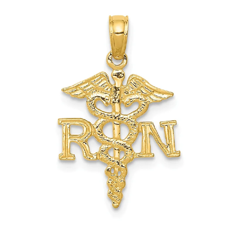 Religious Pendants with Cross or Star of David Designs14k Yellow Gold Polished R.N. Pendant