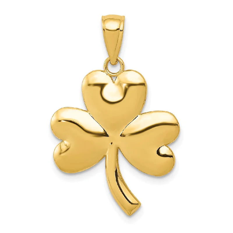 Animal - Shaped Pendants in Sterling Silver14k Yellow Gold Polished Shamrock Pendant, 19mm (3/4 inch)