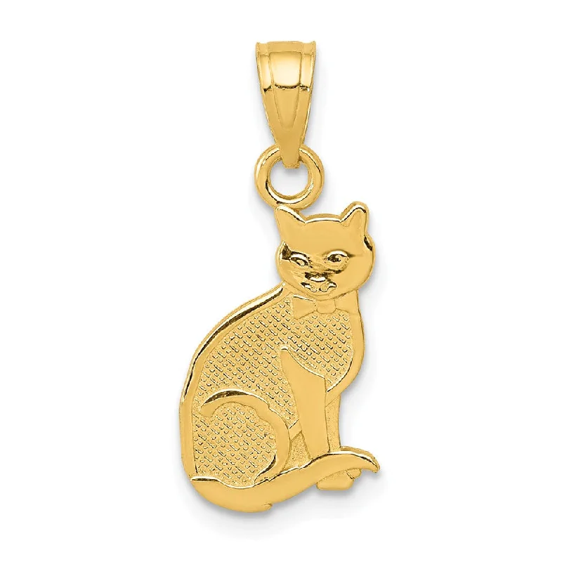 Initial Letter Pendants for a Personalized Touch14k Yellow Gold Reversible I Heart My Cat Pendant