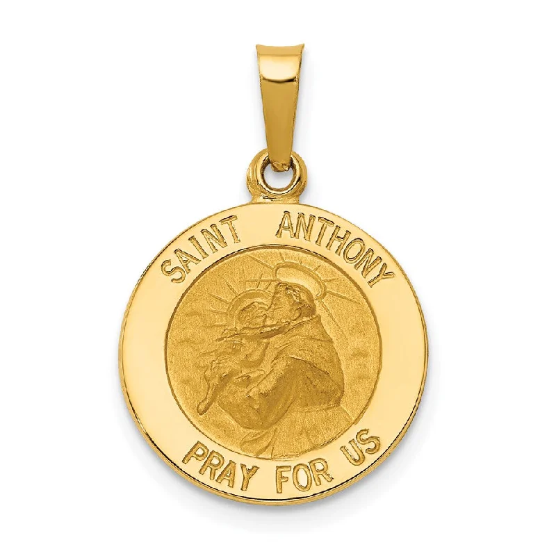 Charm Pendants with Multiple Small Decorative Elements14k Yellow Gold Solid Saint Anthony Medal Pendant, 15mm