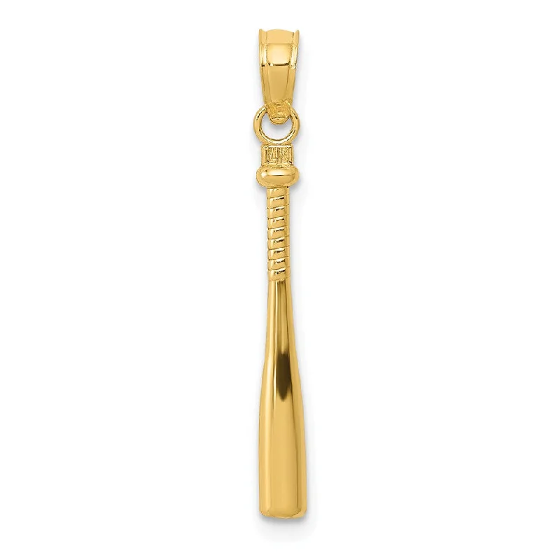 Charm Pendants with Multiple Small Decorative Elements14k Yellow Gold Small 3D Baseball Bat Pendant