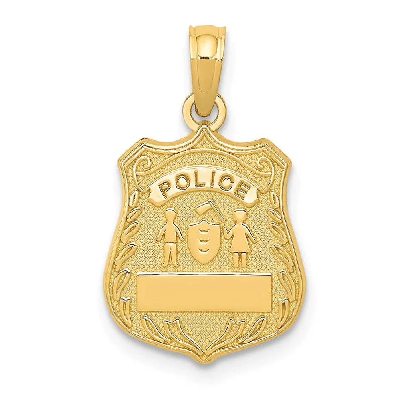 Gemstone - Encrusted Pendants with a Sparkling Centerpiece14k Yellow Gold Small Police Badge Pendant