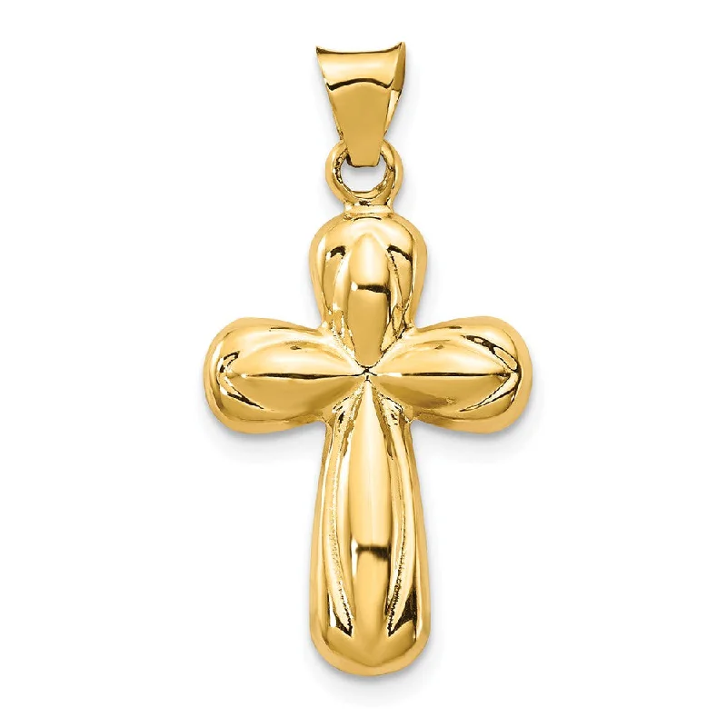 Charm Pendants with Multiple Small Decorative Elements14k Yellow Gold Small Polished 3D Reversible Cross Pendant, 14 x 27mm