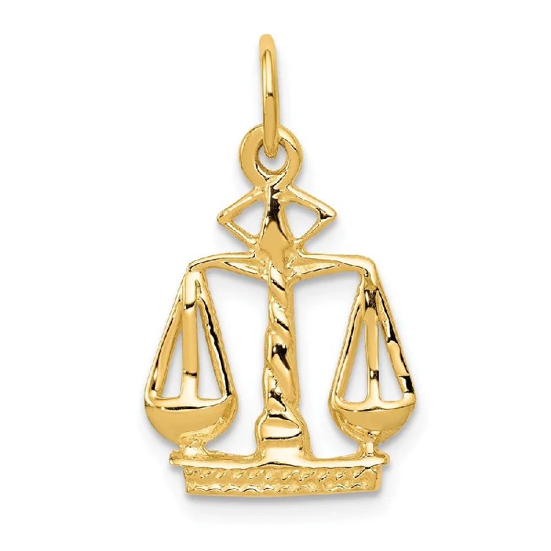 Gemstone - Encrusted Pendants with a Sparkling Centerpiece14k Yellow Gold Small Scales of Justice Charm