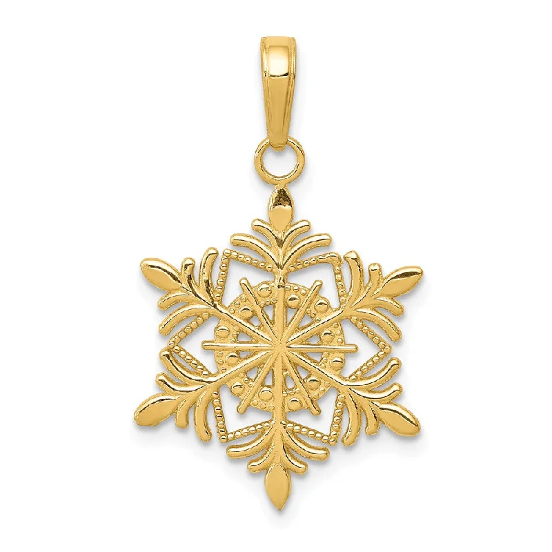 Religious Pendants with Cross or Star of David Designs14k Yellow Gold Snowflake Pendant, 16mm