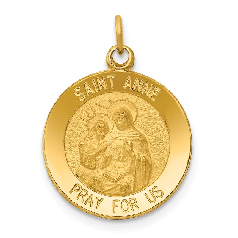 Initial Letter Pendants for a Personalized Touch14k Yellow Gold Solid St. Anne Medal Charm or Pendant, 15mm (9/16 In.)