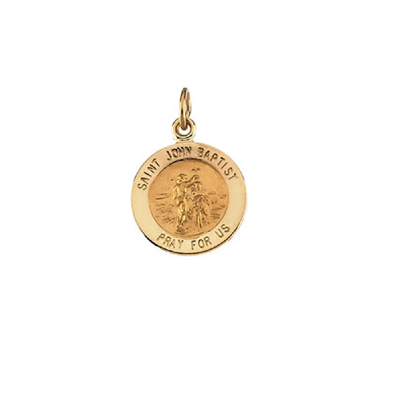 Animal - Shaped Pendants in Sterling Silver14k Yellow Gold St. John The Baptist Medal Charm, 22mm