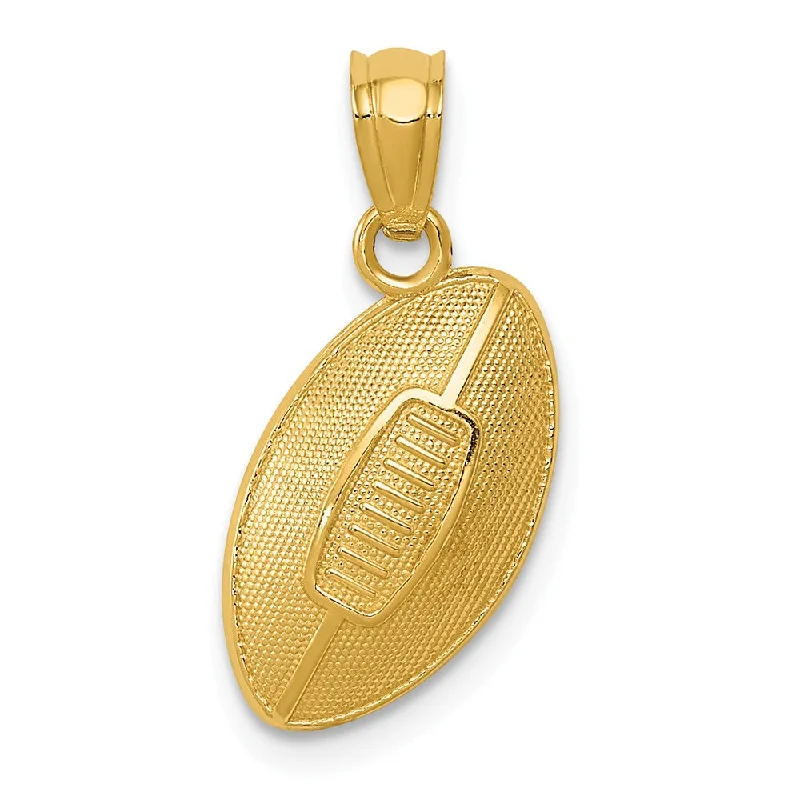 Gemstone - Encrusted Pendants with a Sparkling Centerpiece14k Yellow Gold Textured Football Pendant