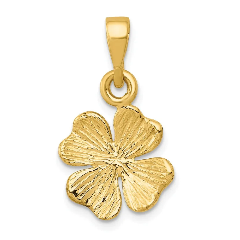 Initial Letter Pendants for a Personalized Touch14k Yellow Gold Textured Four Leaf Clover Pendant, 13mm (1/2 inch)