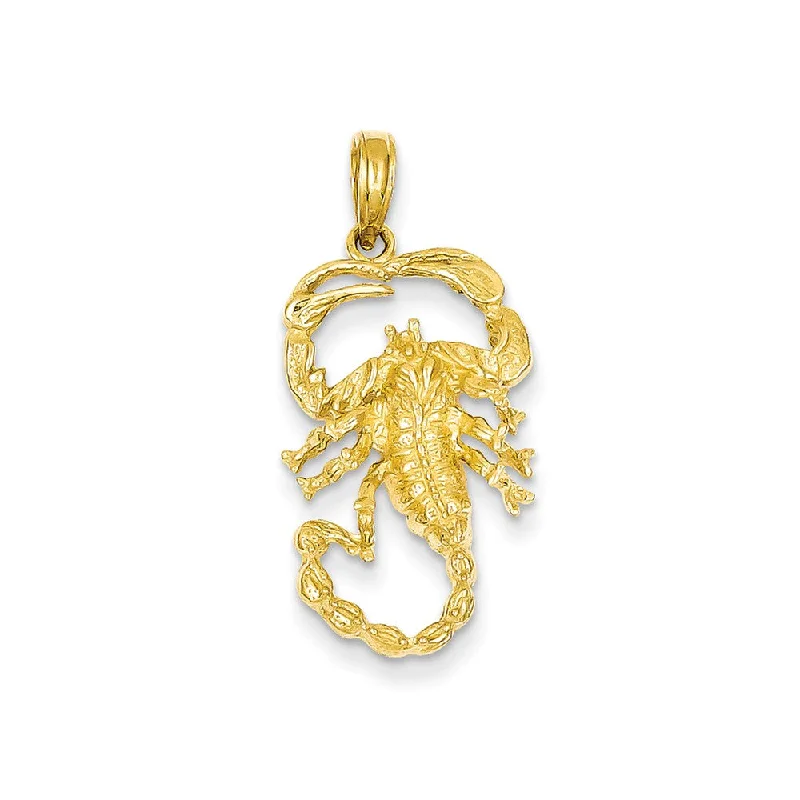 Gemstone - Encrusted Pendants with a Sparkling Centerpiece14k Yellow Gold Textured Scorpion Pendant