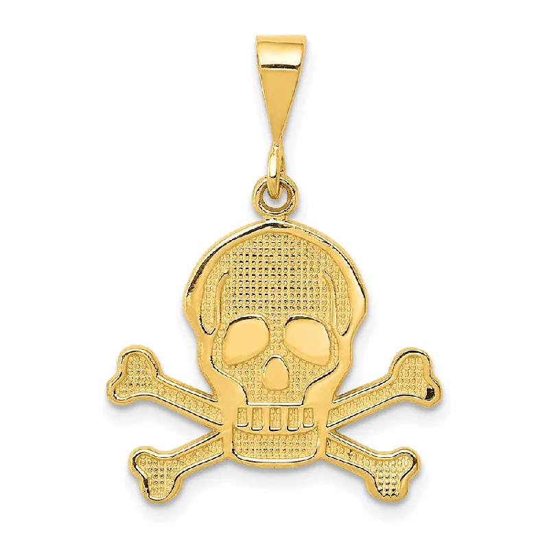 Initial Letter Pendants for a Personalized Touch14k Yellow Gold Textured Skull and Crossbones Pendant