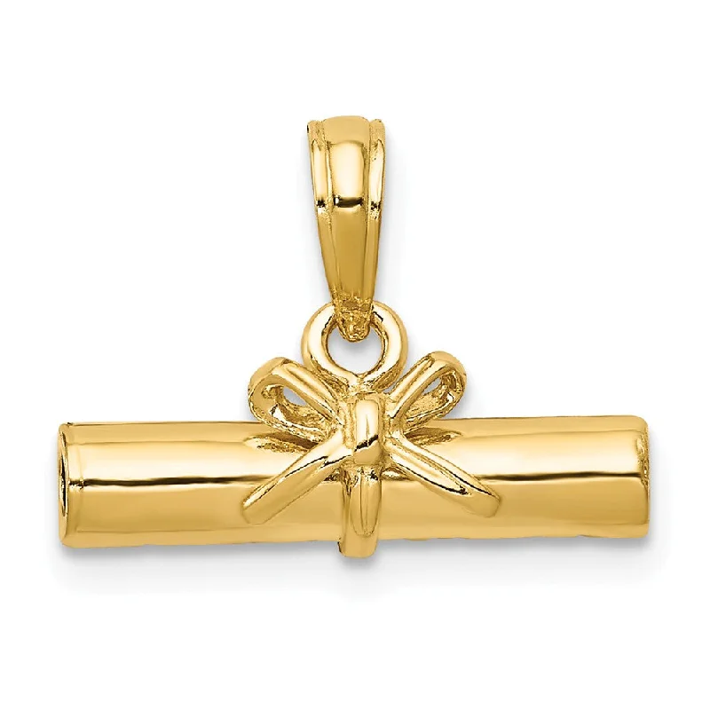 Initial Letter Pendants for a Personalized Touch14k Yellow Gold Three Dimensional Diploma Pendant, 17mm