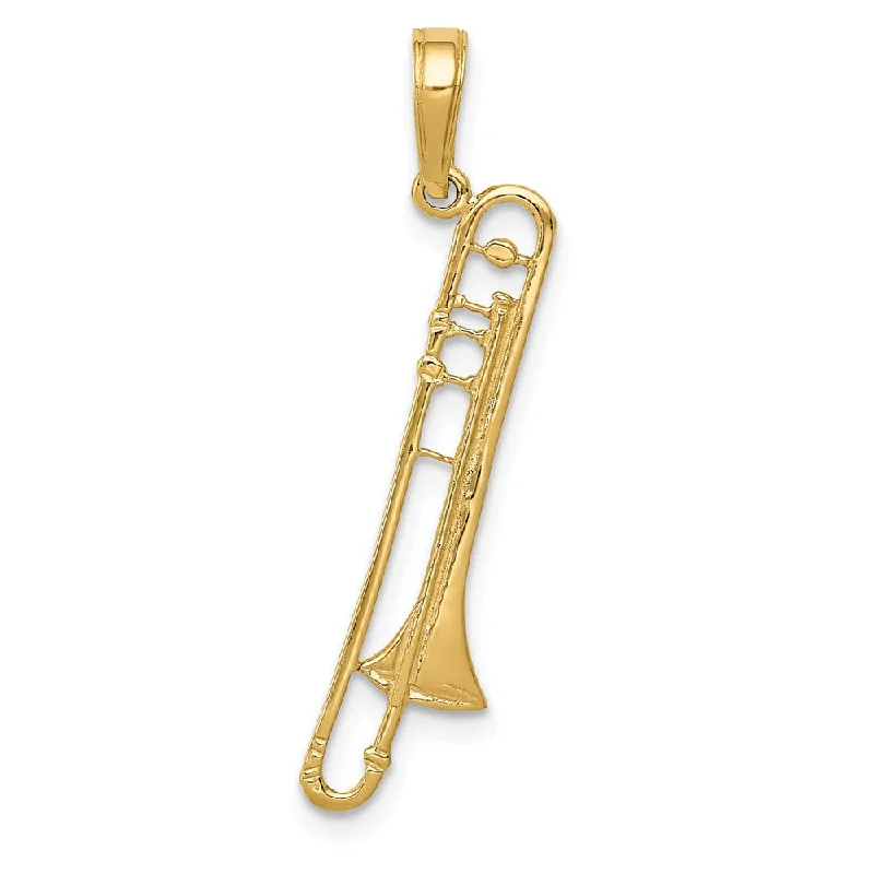 Charm Pendants with Multiple Small Decorative Elements14k Yellow Gold Trombone Pendant