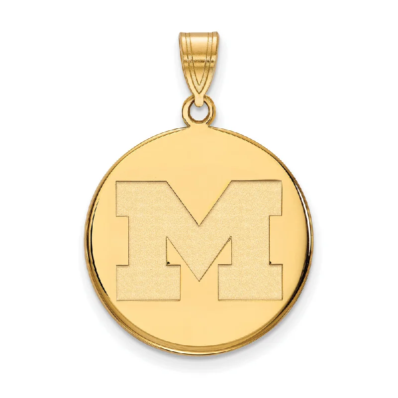 Initial Letter Pendants for a Personalized Touch14k Yellow Gold U. of Michigan Large Initial M Disc Pendant