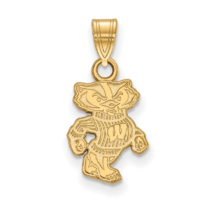 Religious Pendants with Cross or Star of David Designs14k Yellow Gold U. of Wisconsin Small Badgers Pendant