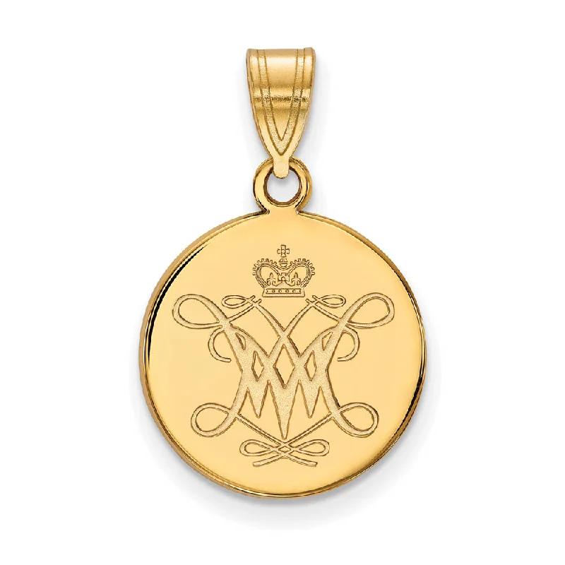 Charm Pendants with Multiple Small Decorative Elements14k Yellow Gold William and Mary Medium Disc Pendant