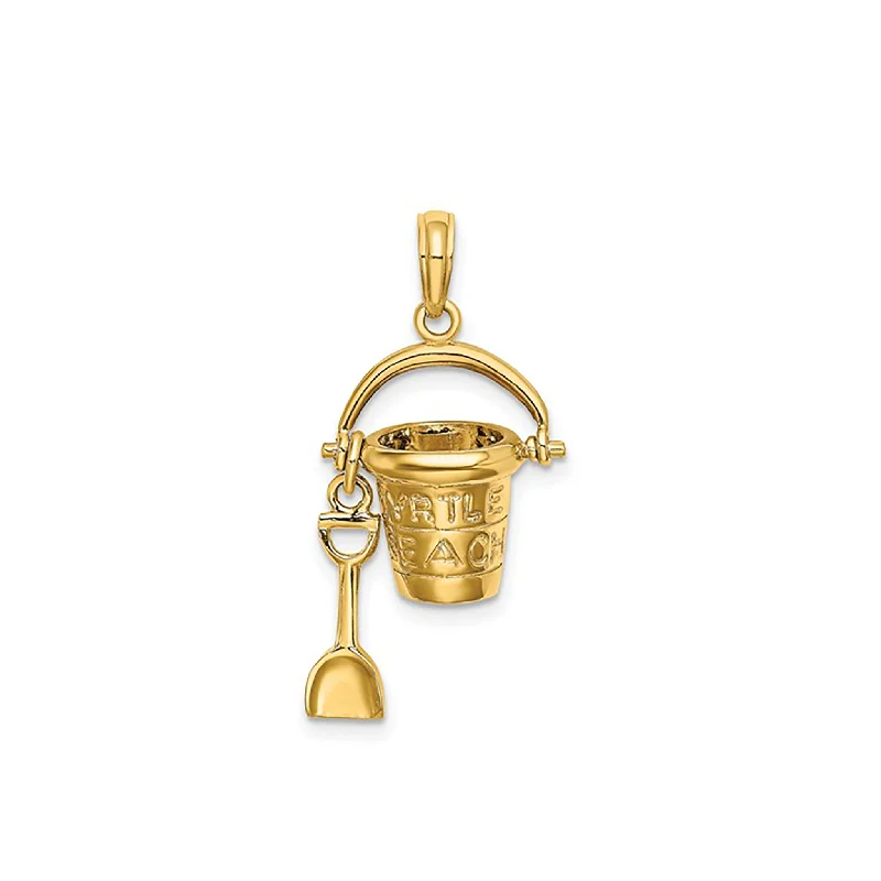 Initial Letter Pendants for a Personalized Touch3-D Beach Bucket & Shovel Pendant (14K)