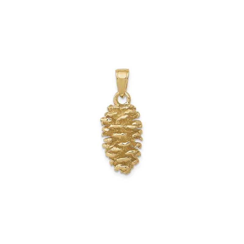 Gemstone - Encrusted Pendants with a Sparkling Centerpiece3D Pinecone Pendant (14K)